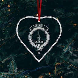 Scottish Dalziel Clan Crest Crystal Tartan Ornament - Tartan Christmas Ornaments ScotsTee Shop - Scottish Plaid - Tartan Plaid - Tartan Christmas Decor - ScotsTee.com