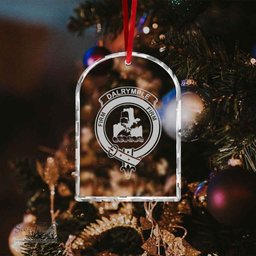 Scottish Dalrymple Clan Crest Crystal Tartan Ornament - Tartan Christmas Ornaments ScotsTee Shop - Scottish Plaid - Tartan Plaid - Tartan Christmas Decor - ScotsTee.com