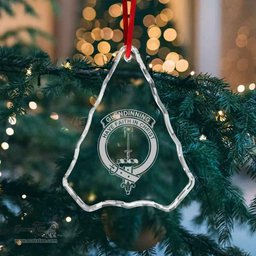 Scottish Glendinning Clan Crest Crystal Tartan Ornament - Tartan Christmas Ornaments ScotsTee Shop - Scottish Plaid - Tartan Plaid - Tartan Christmas Decor - ScotsTee.com