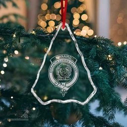 Scottish Kinnaird Clan Crest Crystal Tartan Ornament - Tartan Christmas Ornaments ScotsTee Shop - Scottish Plaid - Tartan Plaid - Tartan Christmas Decor - ScotsTee.com