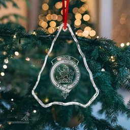 Scottish Inglis Clan Crest Crystal Tartan Ornament - Tartan Christmas Ornaments ScotsTee Shop - Scottish Plaid - Tartan Plaid - Tartan Christmas Decor - ScotsTee.com