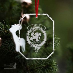 Scottish Little Clan Crest Crystal Tartan Ornament - Tartan Christmas Ornaments ScotsTee Shop - Scottish Plaid - Tartan Plaid - Tartan Christmas Decor - ScotsTee.com