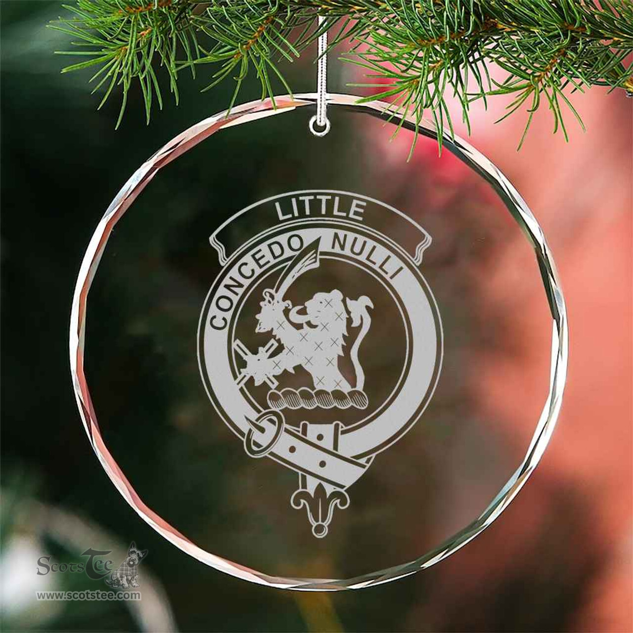 Scottish Little Clan Crest Crystal Tartan Ornament - Tartan Christmas Ornaments ScotsTee Shop - Scottish Plaid - Tartan Plaid - Tartan Christmas Decor - ScotsTee.com