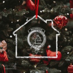 Scottish MacGregor Clan Crest Crystal Tartan Ornament - Tartan Christmas Ornaments ScotsTee Shop - Scottish Plaid - Tartan Plaid - Tartan Christmas Decor - ScotsTee.com
