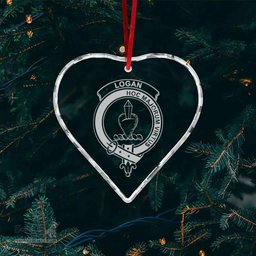 Scottish Logan Clan Crest Crystal Tartan Ornament - Tartan Christmas Ornaments ScotsTee Shop - Scottish Plaid - Tartan Plaid - Tartan Christmas Decor - ScotsTee.com