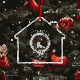 Scottish Glen Clan Crest Crystal Tartan Ornament - Tartan Christmas Ornaments ScotsTee Shop - Scottish Plaid - Tartan Plaid - Tartan Christmas Decor - ScotsTee.com