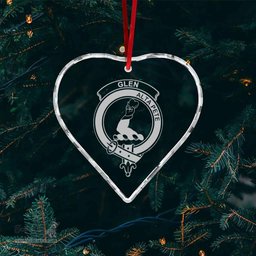 Scottish Glen Clan Crest Crystal Tartan Ornament - Tartan Christmas Ornaments ScotsTee Shop - Scottish Plaid - Tartan Plaid - Tartan Christmas Decor - ScotsTee.com