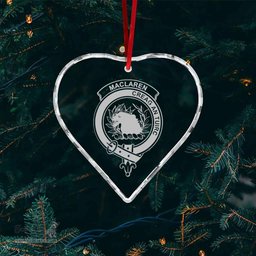 Scottish MacLaren Clan Crest Crystal Tartan Ornament - Tartan Christmas Ornaments ScotsTee Shop - Scottish Plaid - Tartan Plaid - Tartan Christmas Decor - ScotsTee.com