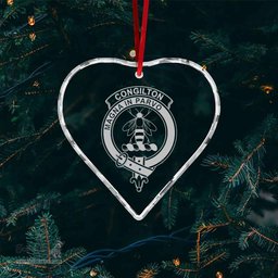 Scottish Congilton Clan Crest Crystal Tartan Ornament - Tartan Christmas Ornaments ScotsTee Shop - Scottish Plaid - Tartan Plaid - Tartan Christmas Decor - ScotsTee.com