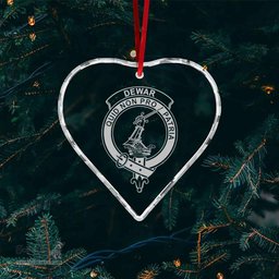 Scottish Dewar Clan Crest Crystal Tartan Ornament - Tartan Christmas Ornaments ScotsTee Shop - Scottish Plaid - Tartan Plaid - Tartan Christmas Decor - ScotsTee.com