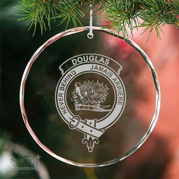 Scottish Douglas Clan Crest Crystal Tartan Ornament - Tartan Christmas Ornaments ScotsTee Shop - Scottish Plaid - Tartan Plaid - Tartan Christmas Decor - ScotsTee.com