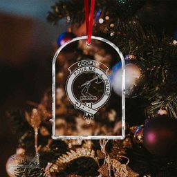 Scottish Cooper Clan Crest Crystal Tartan Ornament - Tartan Christmas Ornaments ScotsTee Shop - Scottish Plaid - Tartan Plaid - Tartan Christmas Decor - ScotsTee.com