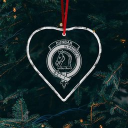 Scottish Dunbar Clan Crest Crystal Tartan Ornament - Tartan Christmas Ornaments ScotsTee Shop - Scottish Plaid - Tartan Plaid - Tartan Christmas Decor - ScotsTee.com