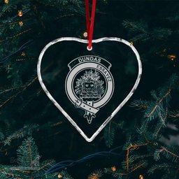 Scottish Dundas Clan Crest Crystal Tartan Ornament - Tartan Christmas Ornaments ScotsTee Shop - Scottish Plaid - Tartan Plaid - Tartan Christmas Decor - ScotsTee.com