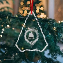 Scottish MacNeil of Colonsay Clan Crest Crystal Tartan Ornament - Tartan Christmas Ornaments ScotsTee Shop - Scottish Plaid - Tartan Plaid - Tartan Christmas Decor - ScotsTee.com