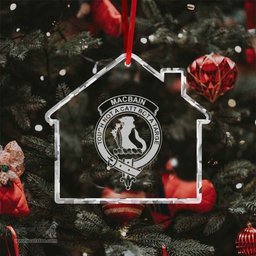 Scottish MacBain Clan Crest Crystal Tartan Ornament - Tartan Christmas Ornaments ScotsTee Shop - Scottish Plaid - Tartan Plaid - Tartan Christmas Decor - ScotsTee.com