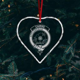 Scottish Cairns Clan Crest Crystal Tartan Ornament - Tartan Christmas Ornaments ScotsTee Shop - Scottish Plaid - Tartan Plaid - Tartan Christmas Decor - ScotsTee.com