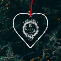 Scottish MacFarlane Clan Crest Crystal Tartan Ornament - Tartan Christmas Ornaments ScotsTee Shop - Scottish Plaid - Tartan Plaid - Tartan Christmas Decor - ScotsTee.com