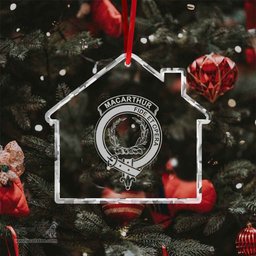 Scottish MacArthur Clan Crest Crystal Tartan Ornament - Tartan Christmas Ornaments ScotsTee Shop - Scottish Plaid - Tartan Plaid - Tartan Christmas Decor - ScotsTee.com