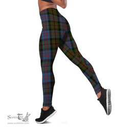 Scottish Bowie Black Clan Tartan Leggings - Classic Scottish Plaid Clan Tartan Plaid