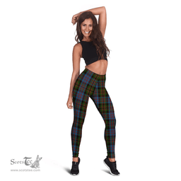 Scottish Bowie Black Clan Tartan Leggings - Classic Scottish Plaid Clan Tartan Plaid