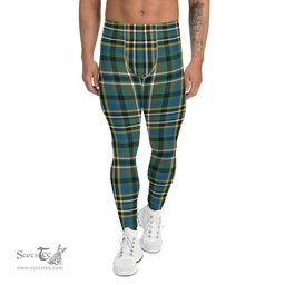 Scotstee Shop Tartan Plaid Men's Leggings Yoga Pants Clan Scott Green Ancient Plaid Men Running Leggings