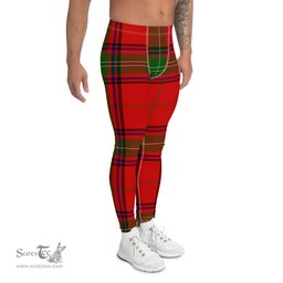 Scotstee Shop Tartan Plaid Men's Leggings Yoga Pants Clan Seton Plaid Men Running Leggings