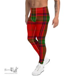 Scotstee Shop Tartan Plaid Men's Leggings Yoga Pants Clan Seton Plaid Men Running Leggings