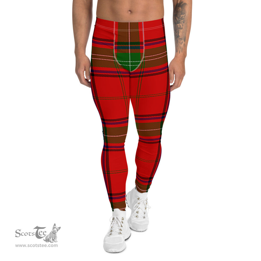 Scotstee Shop Tartan Plaid Men's Leggings Yoga Pants Clan Seton Plaid Men Running Leggings