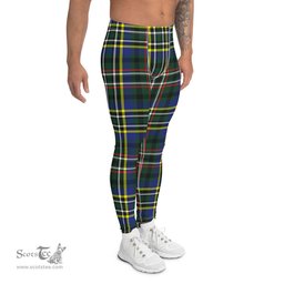Scotstee Shop Tartan Plaid Men's Leggings Yoga Pants Clan Scott Green Modern Plaid Men Running Leggings