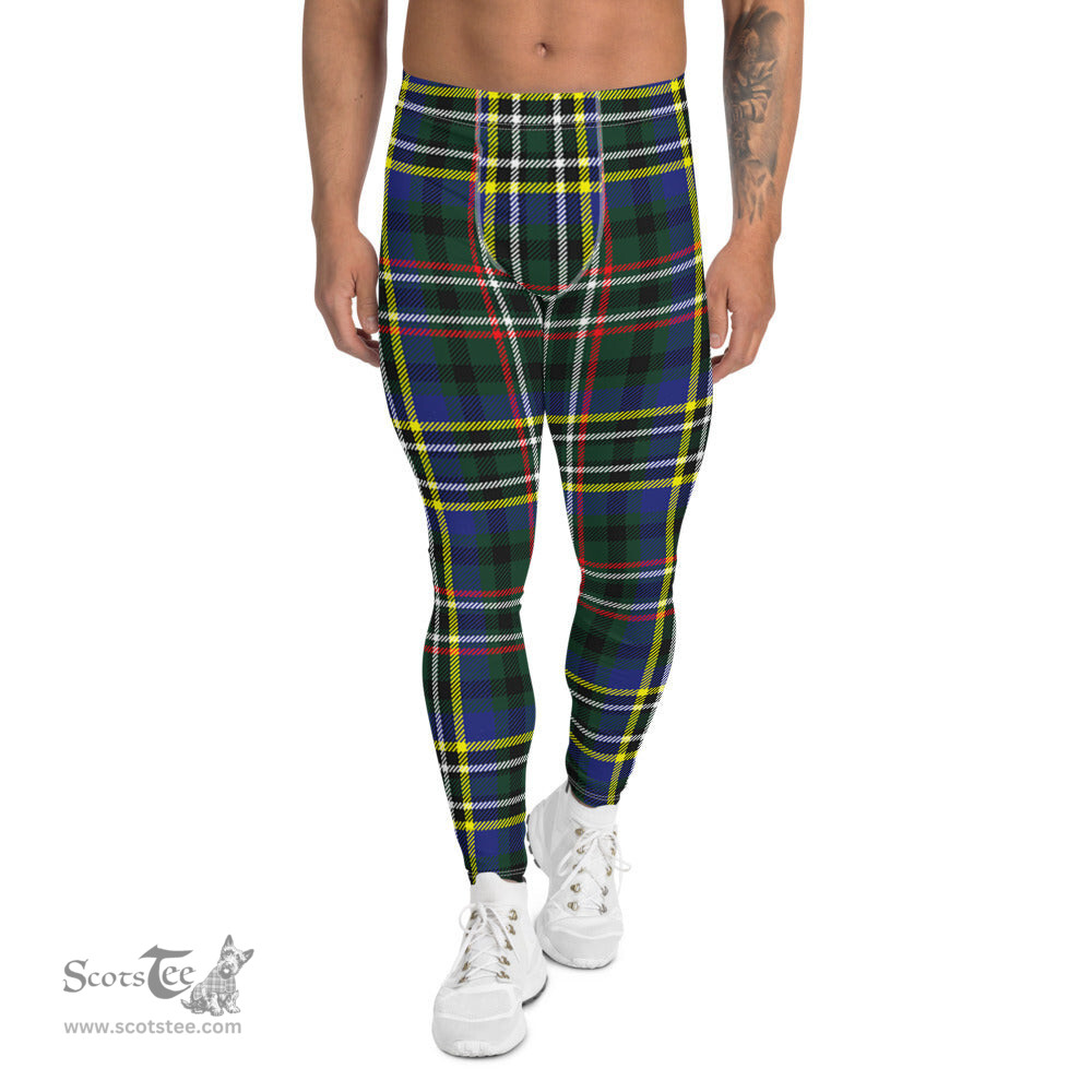 Scotstee Shop Tartan Plaid Men's Leggings Yoga Pants Clan Scott Green Modern Plaid Men Running Leggings