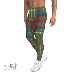Scotstee Shop Tartan Plaid Men's Leggings Yoga Pants Clan Shaw Green Modern Plaid Men Running Leggings