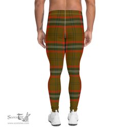 Scotstee Shop Tartan Plaid Men's Leggings Yoga Pants Clan Seton Hunting Modern Plaid Men Running Leggings