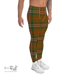 Scotstee Shop Tartan Plaid Men's Leggings Yoga Pants Clan Scott Brown Modern Plaid Men Running Leggings