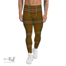Scotstee Shop Tartan Plaid Men's Leggings Yoga Pants Clan Scott Brown Modern Plaid Men Running Leggings