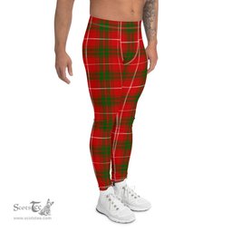 Scotstee Shop Tartan Plaid Men's Leggings Yoga Pants Clan Prince of Rothesay Plaid Men Running Leggings