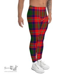 Scotstee Shop Tartan Plaid Men's Leggings Yoga Pants Clan Riddell Plaid Men Running Leggings