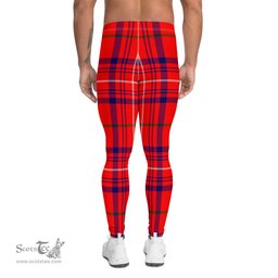 Scotstee Shop Tartan Plaid Men's Leggings Yoga Pants Clan Rose Plaid Men Running Leggings