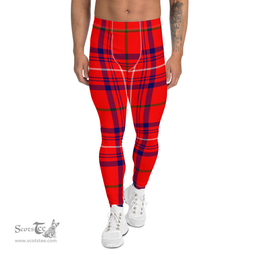 Scotstee Shop Tartan Plaid Men's Leggings Yoga Pants Clan Rose Plaid Men Running Leggings