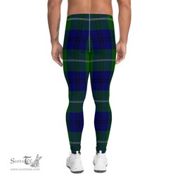 Scotstee Shop Tartan Plaid Men's Leggings Yoga Pants Clan Oliphant Modern Plaid Men Running Leggings