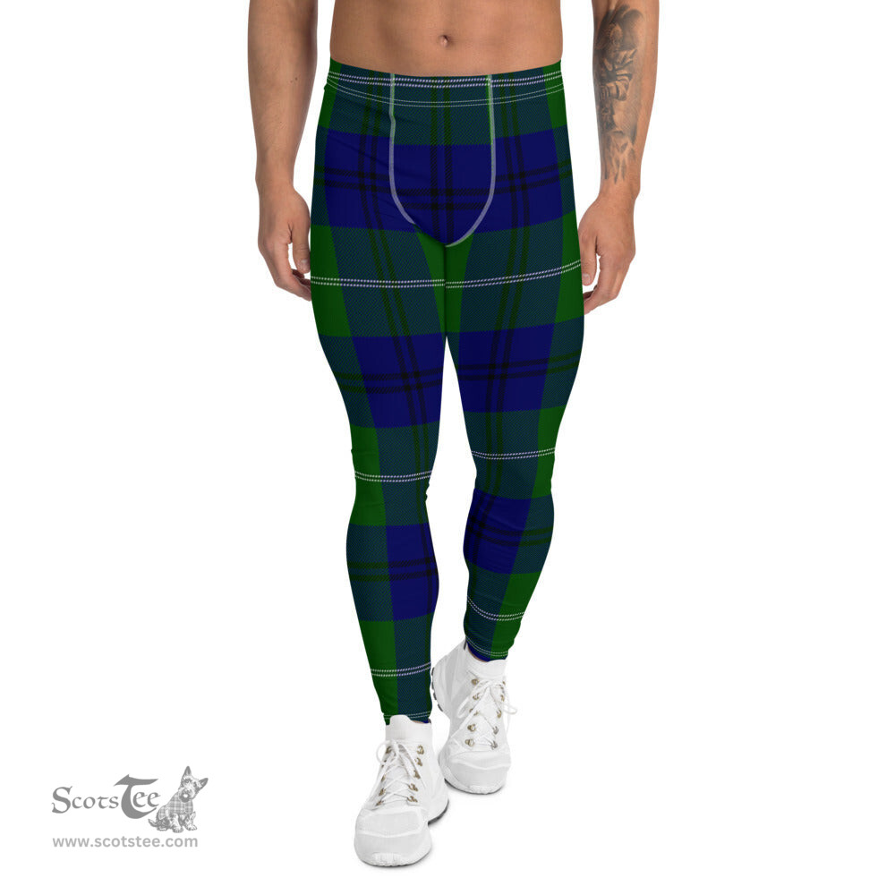 Scotstee Shop Tartan Plaid Men's Leggings Yoga Pants Clan Oliphant Modern Plaid Men Running Leggings