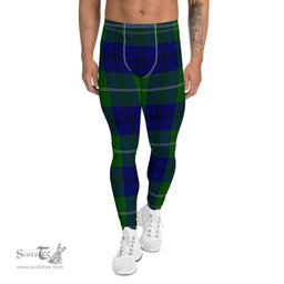 Scotstee Shop Tartan Plaid Men's Leggings Yoga Pants Clan Oliphant Modern Plaid Men Running Leggings