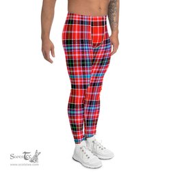 Scotstee Shop Tartan Plaid Men's Leggings Yoga Pants Clan Preston Plaid Men Running Leggings