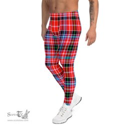 Scotstee Shop Tartan Plaid Men's Leggings Yoga Pants Clan Preston Plaid Men Running Leggings