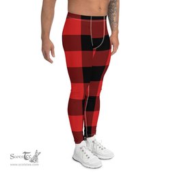 Scotstee Shop Tartan Plaid Men's Leggings Yoga Pants Clan Rob Roy MacGregor Modern Plaid Men Running Leggings