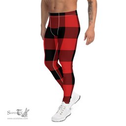 Scotstee Shop Tartan Plaid Men's Leggings Yoga Pants Clan Rob Roy MacGregor Modern Plaid Men Running Leggings