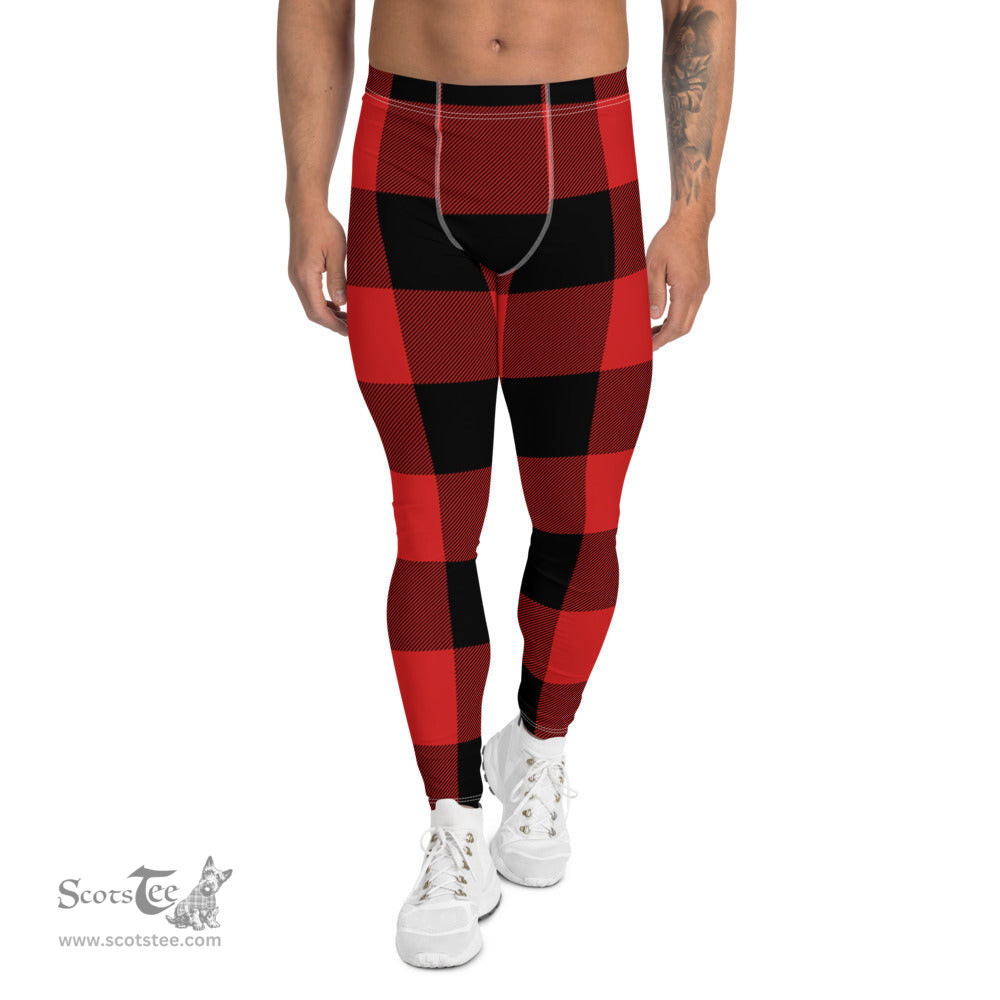 Scotstee Shop Tartan Plaid Men's Leggings Yoga Pants Clan Rob Roy MacGregor Modern Plaid Men Running Leggings