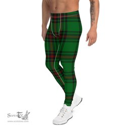 Scotstee Shop Tartan Plaid Men's Leggings Yoga Pants Clan Primrose Plaid Men Running Leggings