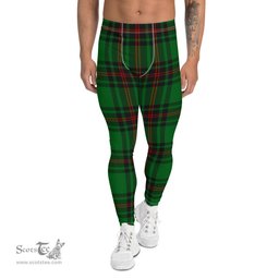 Scotstee Shop Tartan Plaid Men's Leggings Yoga Pants Clan Primrose Plaid Men Running Leggings