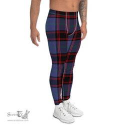 Scotstee Shop Tartan Plaid Men's Leggings Yoga Pants Clan Rutherford Hunting Plaid Men Running Leggings